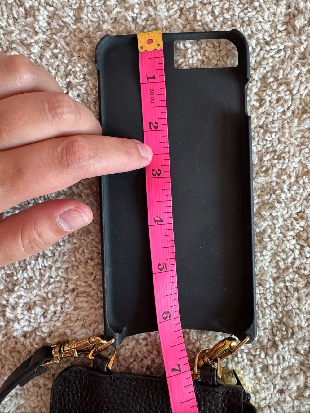 Bandolier Black Leather Crossbody Card Wallet with iPhone Case - Picture 7 of 7